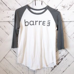 Barre 3 distressed baseball Tee Medium